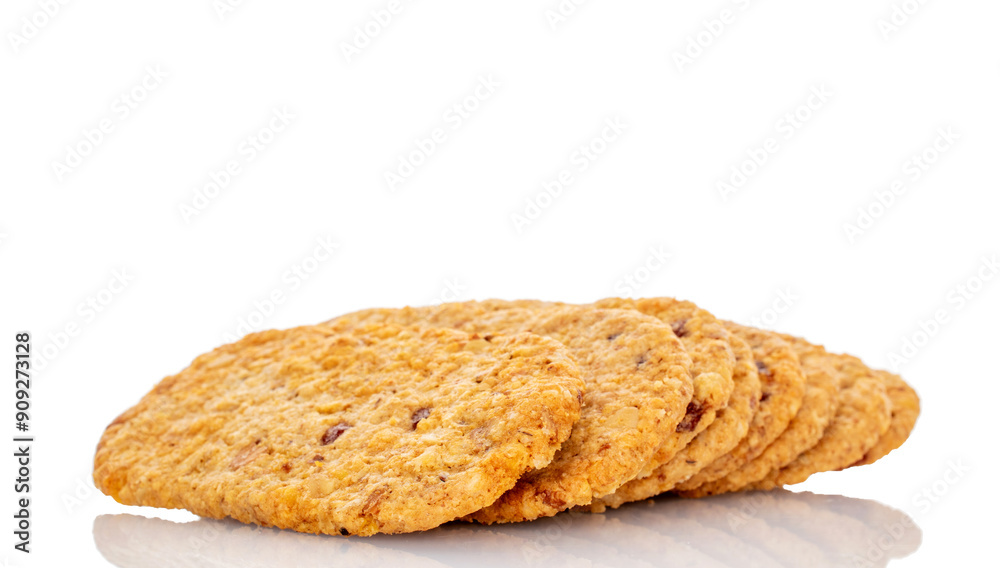 Several sweet fruit cookies, macro, isolated on white background. Several sweet fruit cookies, macro, isolated on white background.