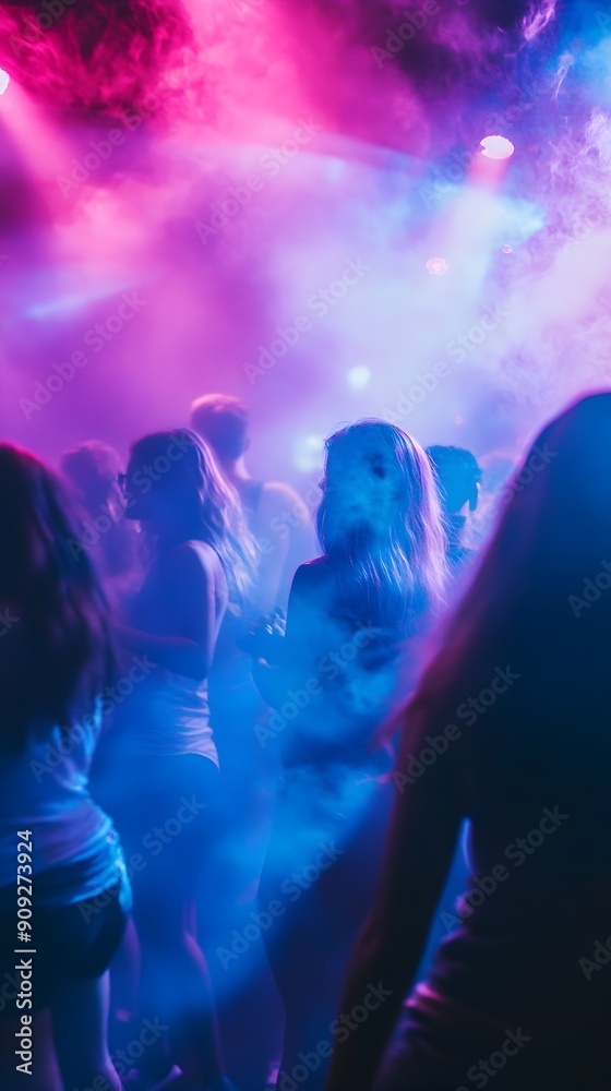Vibrant Nightclub Scene with Lively Dancing Crowd Celebrating Vibrant Nightclub Scene with Lively Dancing Crowd Celebrating