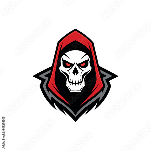 Grim Reaper Skull Logo Vector Illustration, Grim reaper logo for your design