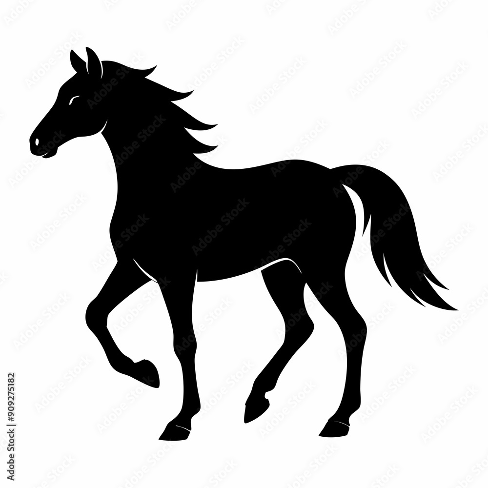 horse silhouette isolated on white illustration, horse silhouette isolated on white illustration,