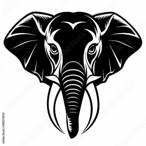 Elephant head vector illustration 