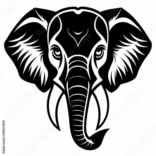 Elephant head vector illustration 