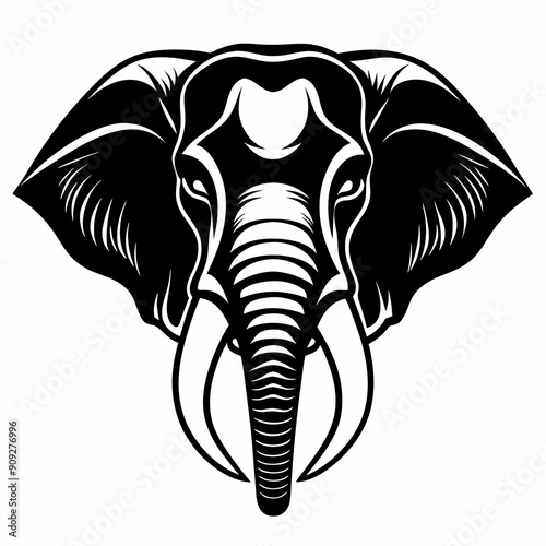 Elephant head vector illustration 