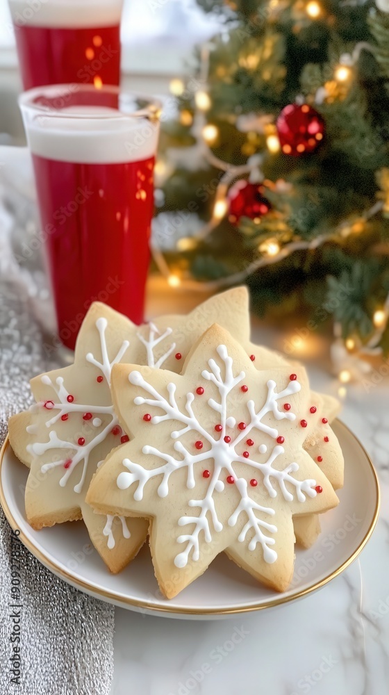 a plate of sugar cookies in the shape of stars on a plate, christmas holiday food a plate of sugar cookies in the shape of stars on a plate, christmas holiday food