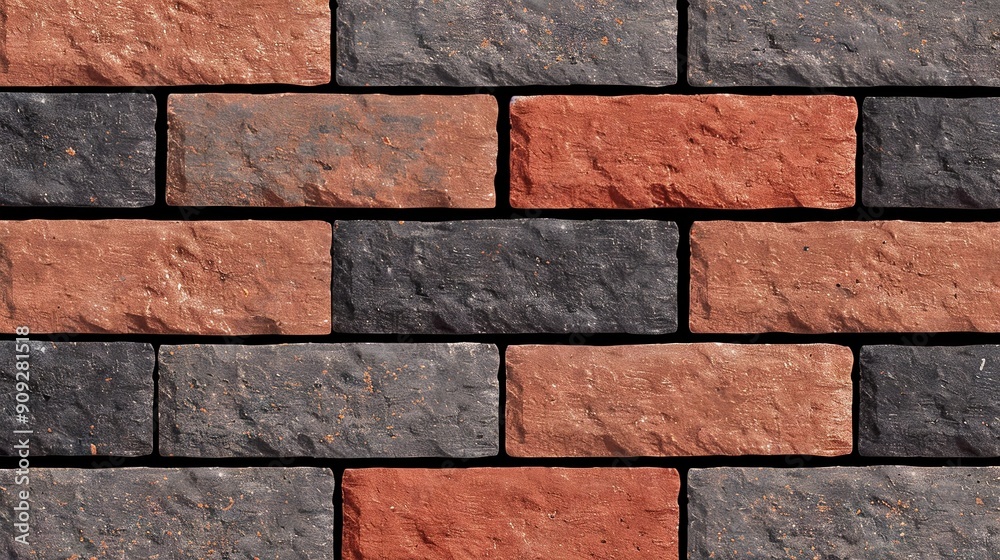 Close-up of a multi-colored brick wall with a white cat perched atop it Close-up of a multi-colored brick wall with a white cat perched atop it