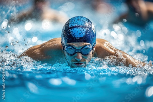 swimmer in water sports competitions. Sports, healthy lifestyle. Olympic Games