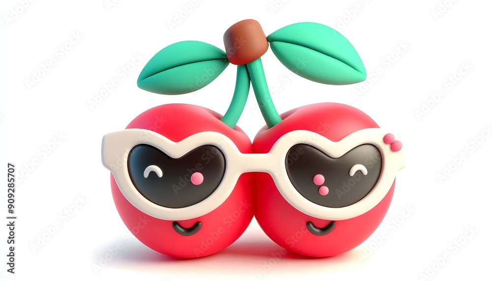 Fototapeta premium Cute Cherry Claymation Illustration