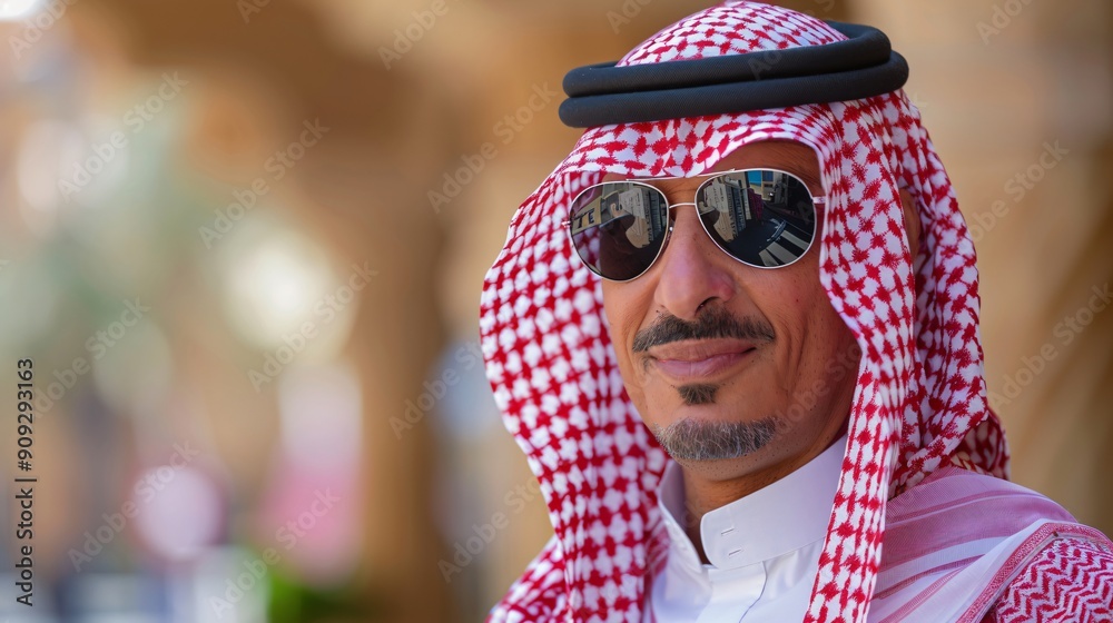 A Portrait of a Man Wearing a Traditional Headscarf A Portrait of a Man Wearing a Traditional Headscarf