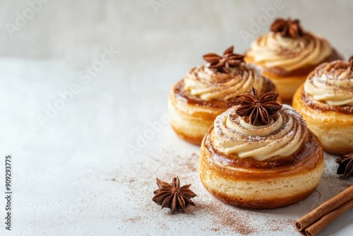 Beautiful pastries decorated with aromatic vanilla. Baking ideas for the holiday.