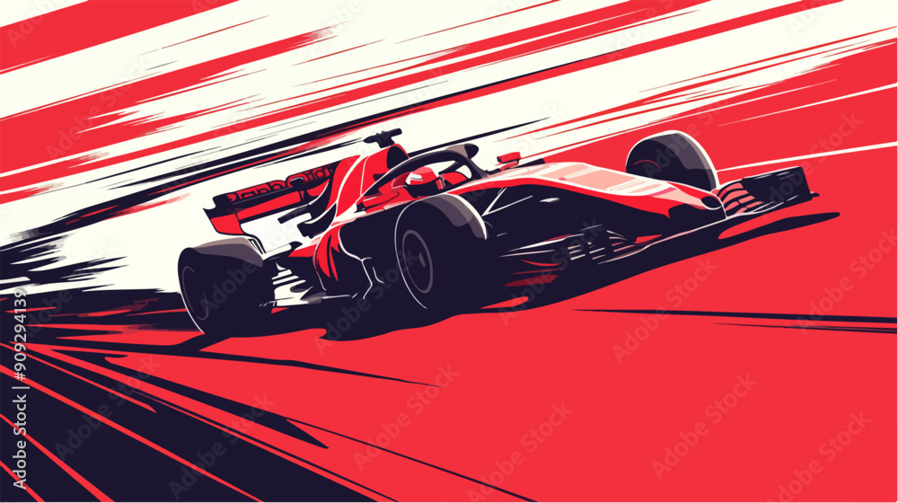 Naklejka premium Racing car illustration. Formula one. Motorsport.