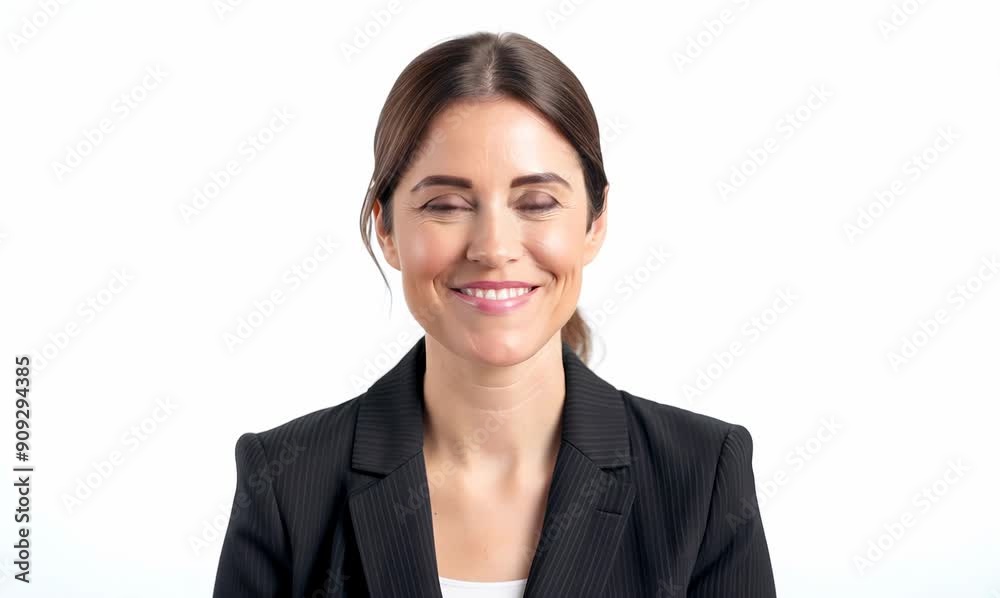 Portrait of a smiling businesswoman looking at camera on white background Portrait of a smiling businesswoman looking at camera on white background