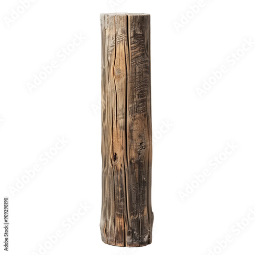 Wooden pole standup  rich texture 