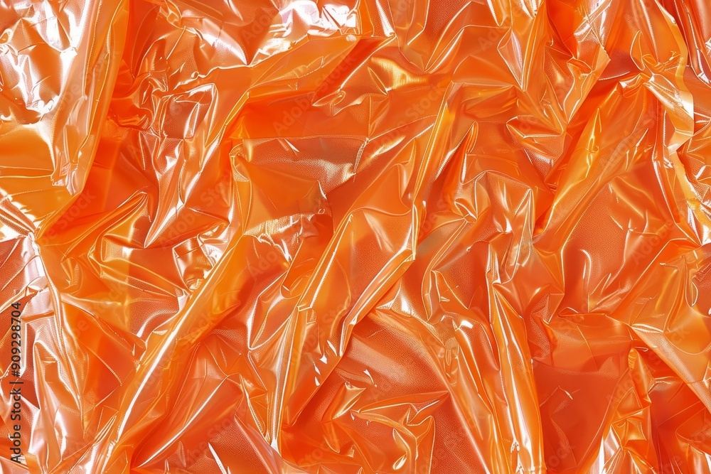 Crinkled Orange Plastic Texture in Vibrant Light Crinkled Orange Plastic Texture in Vibrant Light