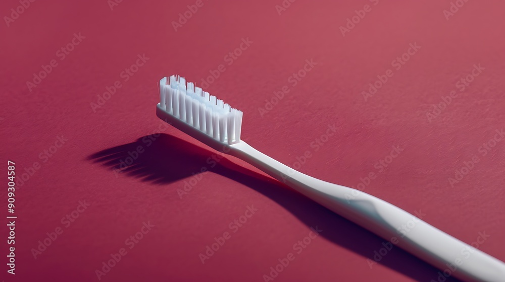 Toothbrush on maroon background Toothbrush on maroon background