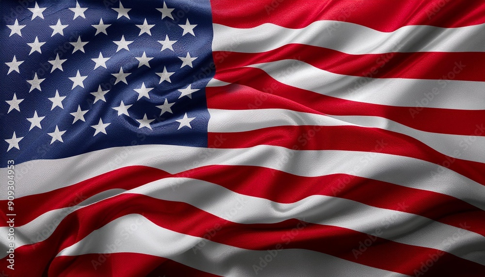 Fototapeta premium United States Flag with 50 Stars: Election 2024 - Trump vs. Harris
