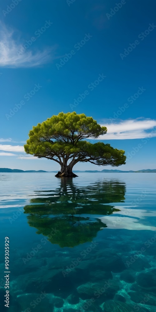 tree on the beach with clear sky tree on the beach with clear sky
