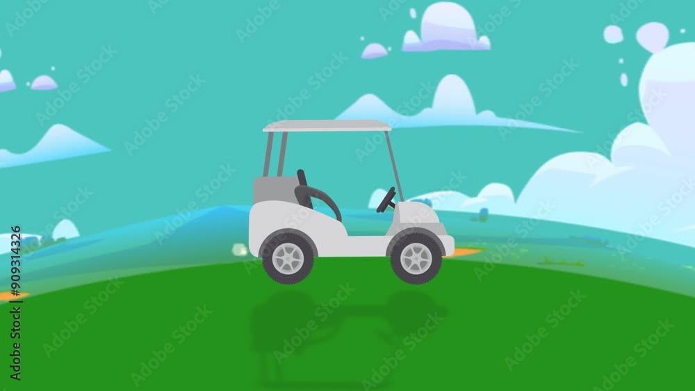 golf cart on the golf course