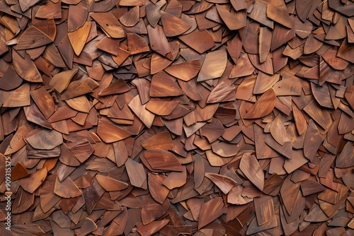Natural wooden chips background, perfect for eco-friendly, rustic, and organic designs.