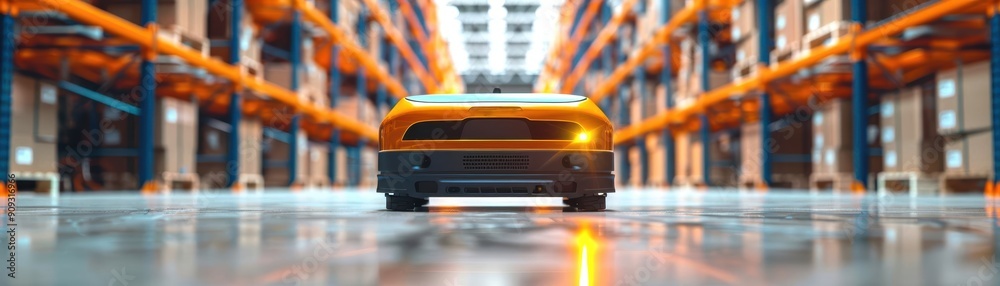 Close-up of a robotic warehouse system, symbolizing logistics tech innovation Close-up of a robotic warehouse system, symbolizing logistics tech innovation