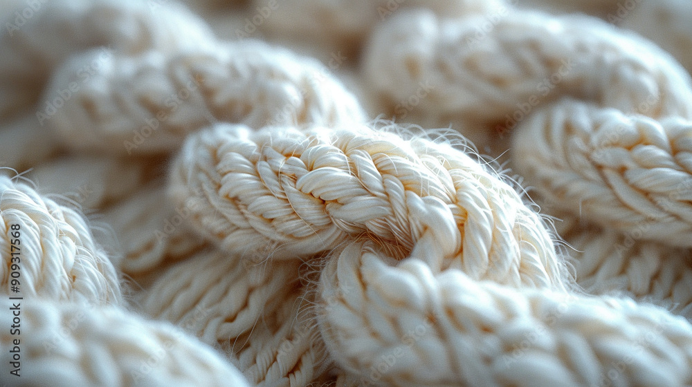 Close-up of cozy knitted soft beige fabric. Close-up of cozy knitted soft beige fabric.