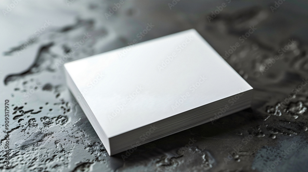 Fototapeta premium Black and white visit card, visit card mockup, black and white visit card on the work desk