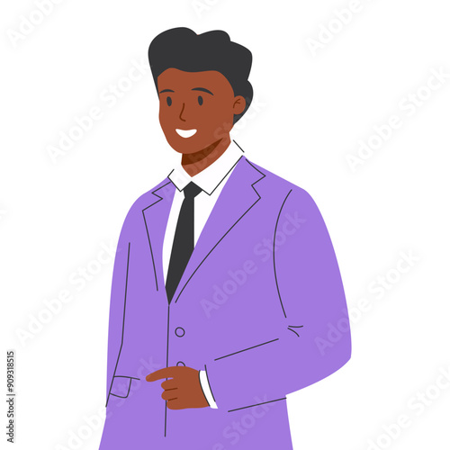 Business man portrait. Professional character. Office worker, manager. Smiling male employee, clerk in official outfit.