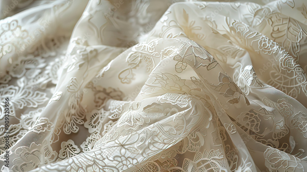 Delicate Lace Fabric Texture Fine Lace Fabric Draped Background AI Generative Delicate Lace Fabric Texture Fine Lace Fabric Draped Background AI Generative