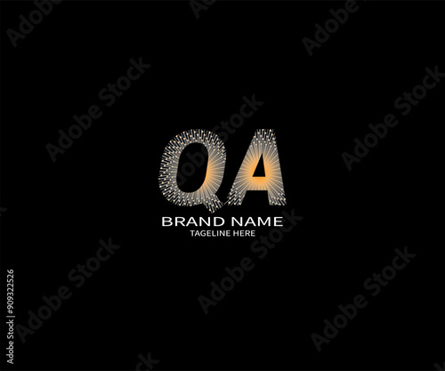 QA letter logo creative design. QA unique design. QA creative initials letter logo concept. QA letter logo design on black background.