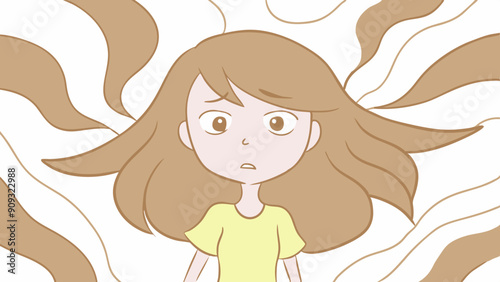 confused girl art