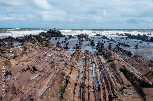 rock on the beach in uruguay photo