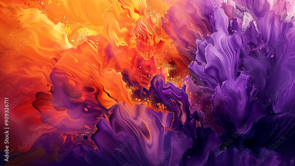 Energetic Abstract: Intertwining Orange and Purple Energetic Abstract: Intertwining Orange and Purple