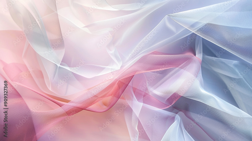 Delicate flowing soft white fabric, elegant and ethereal textile. Delicate flowing soft white fabric, elegant and ethereal textile.