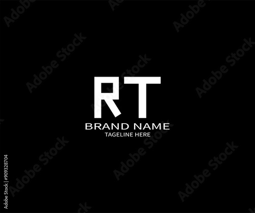 RT Letter Initial Logo Design Template Vector Illustration