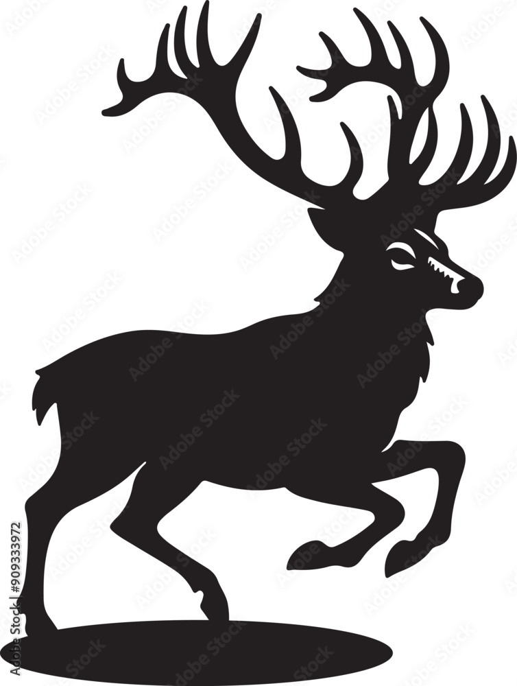 Deer silhouette vector style with white background Deer silhouette vector style with white background
