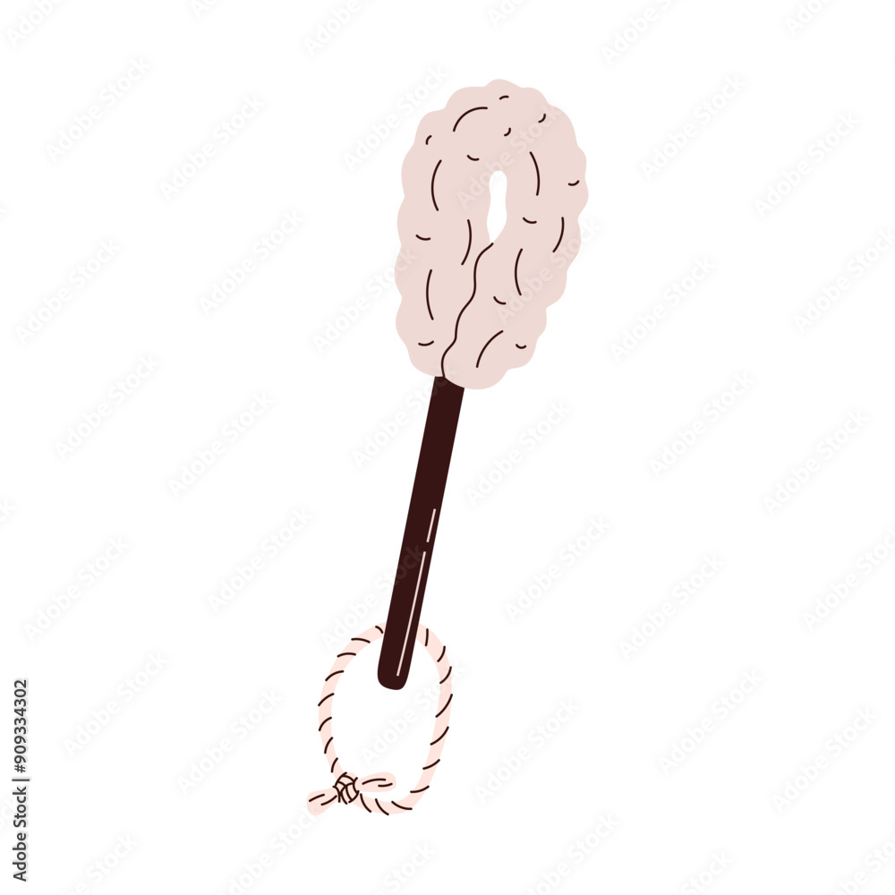 Clean toilet brush. WC cleaner tool. Lavatory accessory, washing appliance with stick handle and scrub bristle. Clean toilet brush. WC cleaner tool. Lavatory accessory, washing appliance with stick handle and scrub bristle.