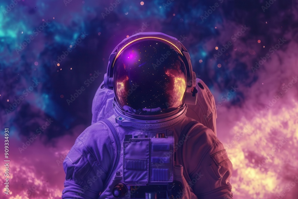 cosmic wonder captured astronaut floating in vast starry expanse helmet reflecting stunning purple and blue nebula embodying humanitys endless curiosity about the universe cosmic wonder captured astronaut floating in vast starry expanse helmet reflecting stunning purple and blue nebula embodying humanitys endless curiosity about the universe