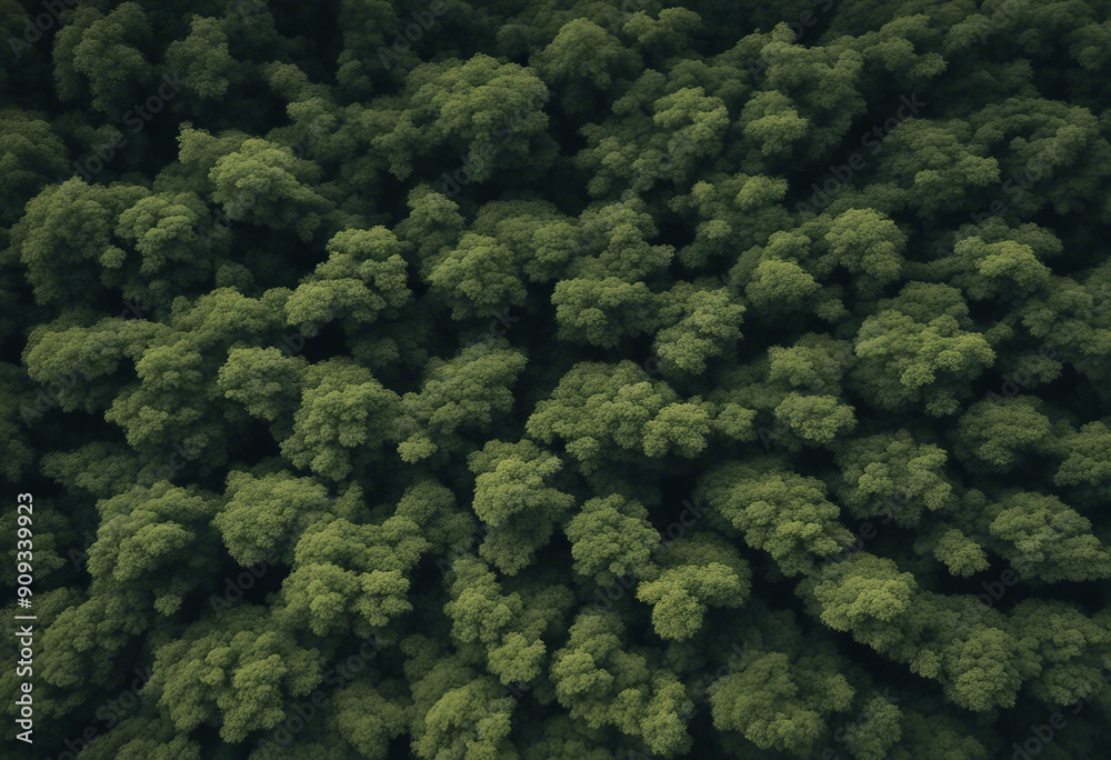 Aerial overhead view of tropical forest trees and foliage isolated on transparent background Aerial overhead view of tropical forest trees and foliage isolated on transparent background