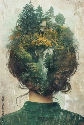 Nature's Reflection in a Woman's Back