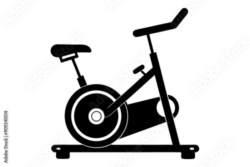 Stationary Bike Silhouette Vector Illustration | SVG Design, Cricut & Silhouette Files, Vector Clipart for T-Shirt Design