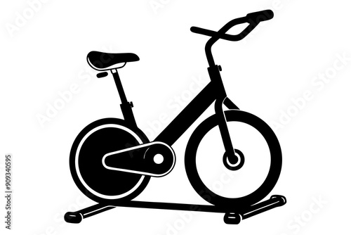 Stationary Bike Silhouette Vector Illustration | SVG Design, Cricut & Silhouette Files, Vector Clipart for T-Shirt Design