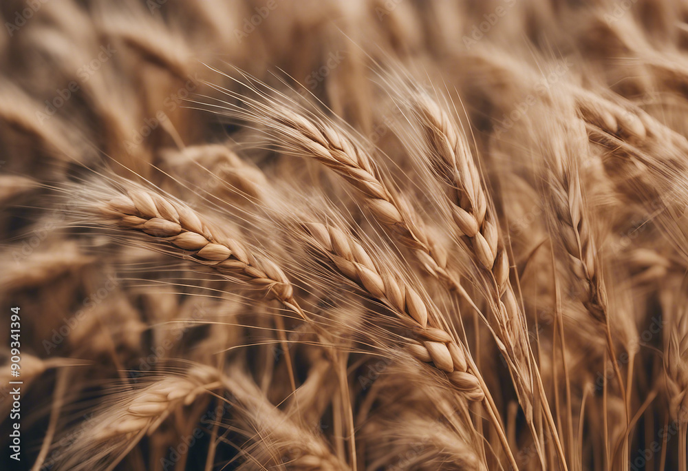 Bunch dry ripe autumn spikelets of wheat isolated on transparent background