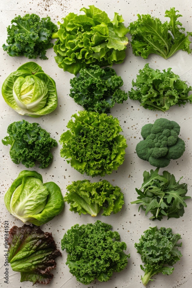 A detailed botanical illustration of various green vegetables in a vintage style. The artwork presents an educational and artistic depiction, ideal for culinary or gardening enthusiasts, with a focus A detailed botanical illustration of various green vegetables in a vintage style. The artwork presents an educational and artistic depiction, ideal for culinary or gardening enthusiasts, with a focus