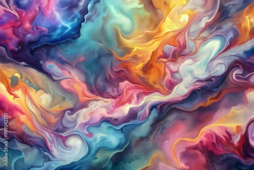 Vibrant Colorful Swirling Abstract Fluid Art Expressionism Techniques