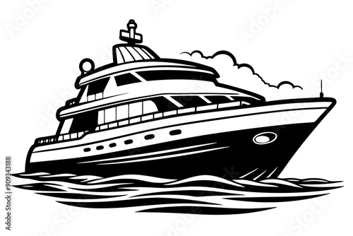 Yacht Silhouette SVG Vector Illustration | SVG Design, Cut Files for Cricut & Silhouette, Vector Graphics for T-Shirts & More