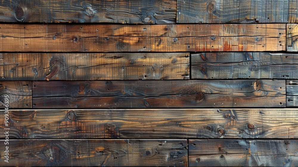 Rustic Wooden Planks With Varying Tones and Textures in a Cozy Interior Setting