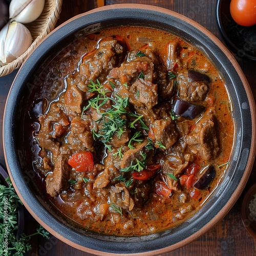 Hünkar Beğendi (Lamb stew with eggplant puree) photo