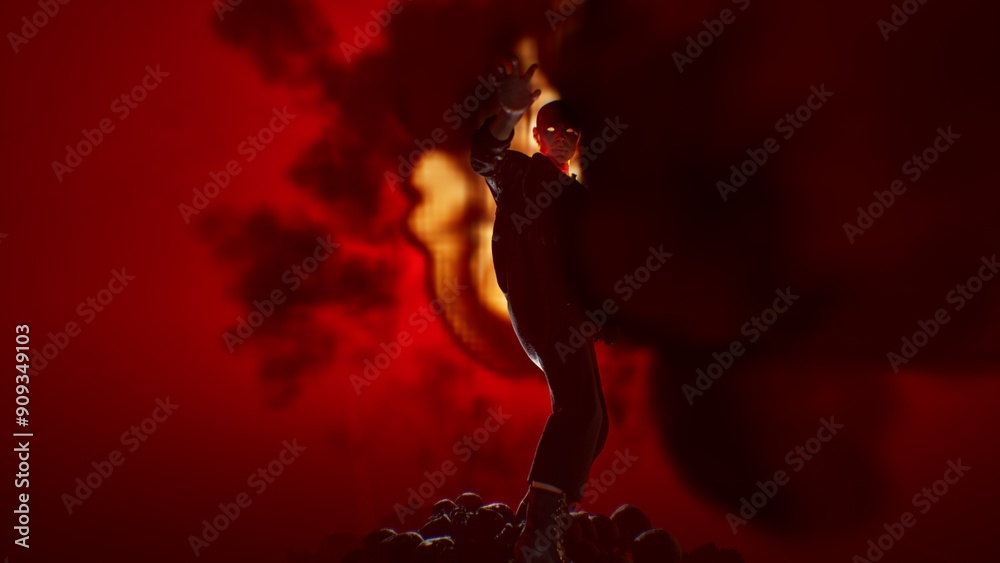 Φωτογραφία Pyromaniac, guy sets fire to everything with a wave of his hand, 3D concept