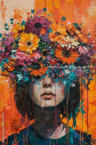 Portrait of a Woman with a Flower Crown