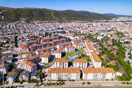 Korfez, Kocaeli, Turkey. Korfez is a town in Kocaeli province, Turkey. Aerial view with drone. photo