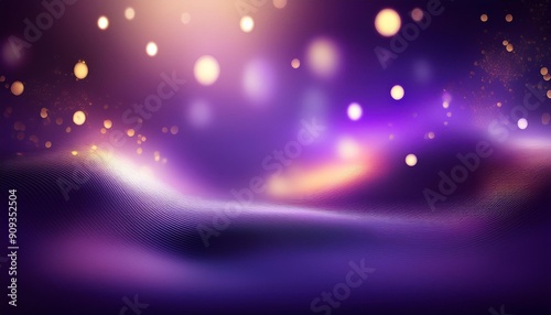 blurred Low light on dark purple blurred background. Magical decoration.